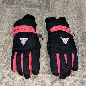 Saranac Youth Sz.‎ Medium Black Neon Ski Snowboard Gloves Warm Boys Girls